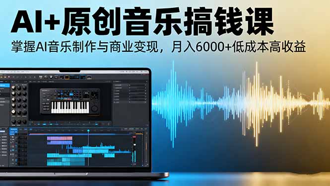 AI+原创音乐搞钱课:掌握AI音乐制作与商业变现,月入6000+低成本高收益-创新社-资源网-最新项目分享网站