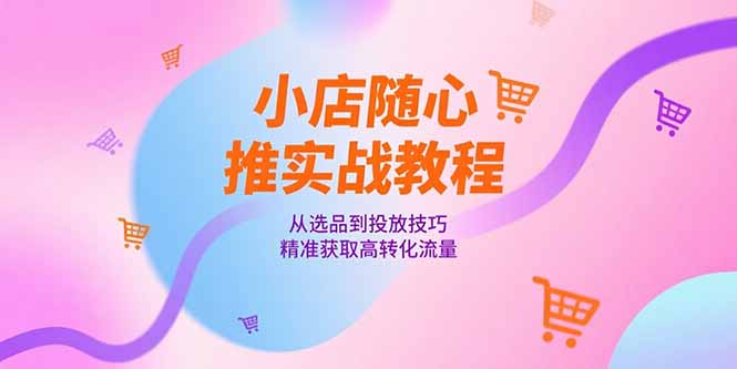 小店随心推实战教程，从选品到投放技巧，精准获取高转化流量-创新社-资源网-最新项目分享网站