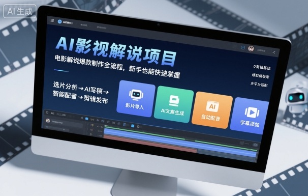 AI影视解说项目,电影解说爆款制作全流程,新手也能快速掌握-创新社-资源网-最新项目分享网站