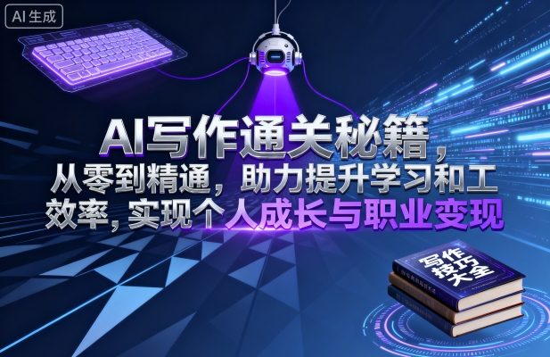 AI写作通关秘籍，从零到精通，助力提升学习和工作效率，实现个人成长与职业变现-创新社-资源网-最新项目分享网站