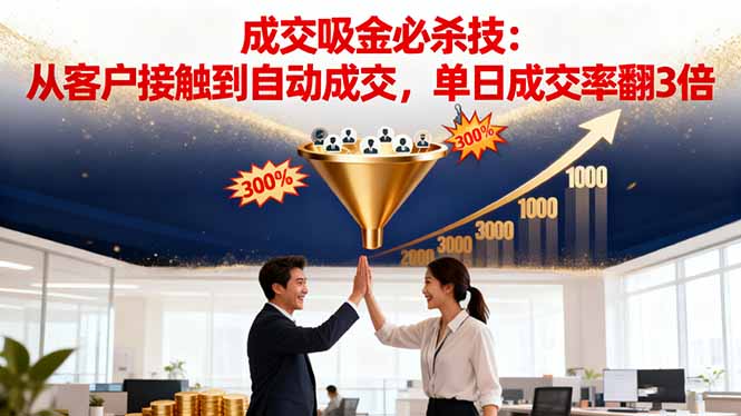 吸金成交营销必杀技：从客户接触到自动成交，单日成交率翻3倍-创新社-资源网-最新项目分享网站