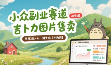 小众副业赛道 吉卜力图片售卖 单日2张+ AI一键生成【附教程】-创新社-资源网-最新项目分享网站